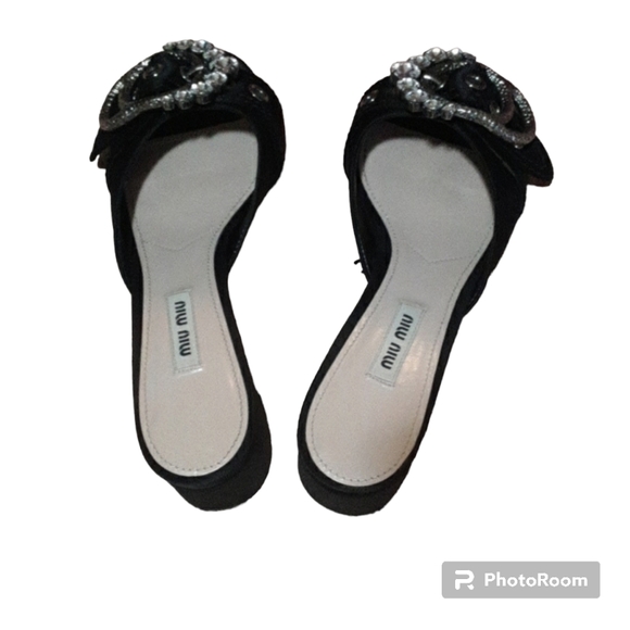 MIU MIU CALZATURE DONNA PRADA 39 CRYSTAL SATIN SANDALS - Picture 9 of 10